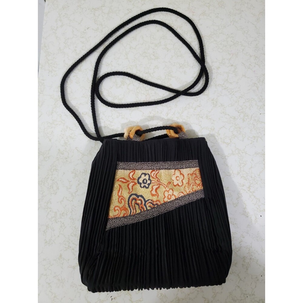 Vintage Designer Handbag From Anne Namba Black With Figure Hanging